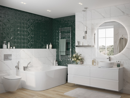 Столешница Cersanit STONE из керамогранита Energy 80x45x2 белый матовый 63853