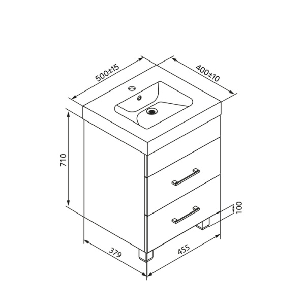 Тумба с умывальником,  IDDIS New Custo NCU50W0i95K, белый
