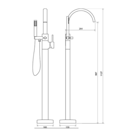 Смеситель для ванны TOTO Neorest TBP01301R