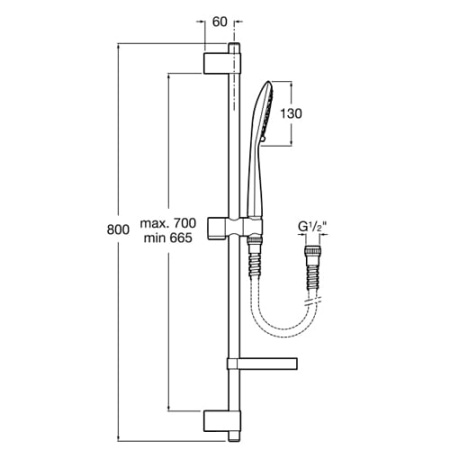 Душевой комплект Roca Round SENSUM A5B9407C00