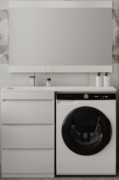 Тумба под стиральную машину напольная Style Line Даллас СС-00002369 белый