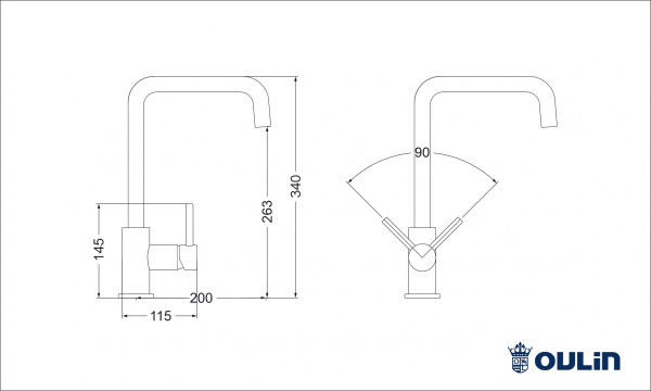 Смеситель для кухни Oulin OL-8019 Смеситель для кухни Oulin OL-8019