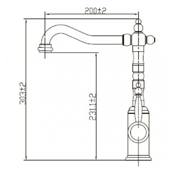 Смеситель для кухни Kaiser King 2070800/27144, хром