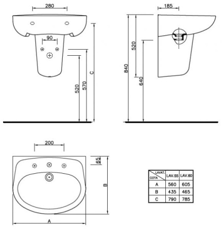 Полупьедестал ддля раковины Gala Nila 17442 (71788)