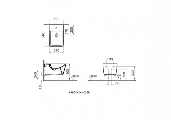 Биде VITRA T4 4466B003-0288