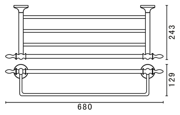 Полка для полотенец Art&Max AM-E-4222-Br Полка для полотенец Art&Max AM-E-4222-Br