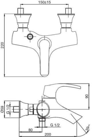 Смеситель для ванны Jacob Delafon Symbol E71680-CP