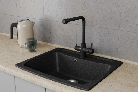 Смеситель для кухонной мойки с фильтром RUSH MS9035-33Black