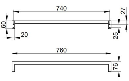 Полотенцедержатель Keuco Edition 90 Square 19101010800