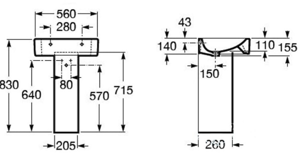 Керамический пьедестал  для раковины HAPPENING 337560000