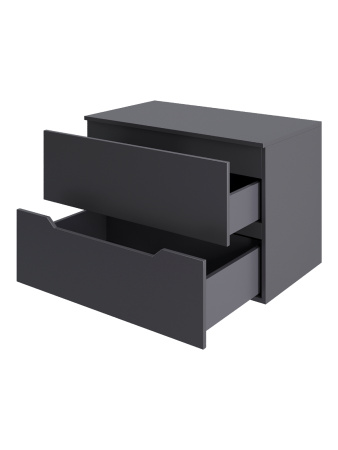 Тумба с раковиной подвесная 70 см, Orange Line Li-70TugMDF+B08-500W графит/белый