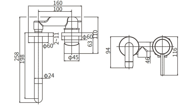 Смеситель для раковины Arrow AG4201 Смеситель для раковины Arrow AG4201