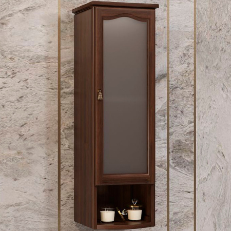 Шкаф Opadiris Риспекто подвесной, одностворчатый, цвет орех антикварный, правый, с матовым стеклом 00-00006083