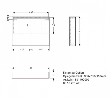 Зеркало-шкаф Keramag Option 801490000