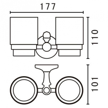 Держатель стаканов двойной Art&Max AM-E-2688SJ-Cr