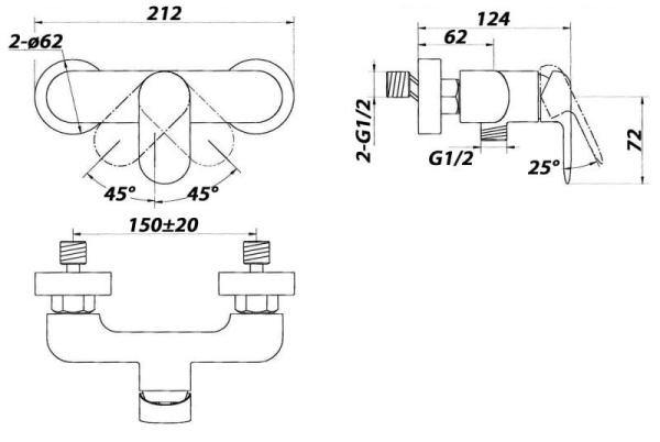 Смеситель для душа BelBagno Ferrano FER-ESDM-CRM