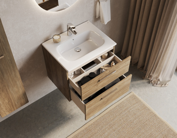 Тумба под раковину Roca Victoria 60 орех 2 ящика A857468517