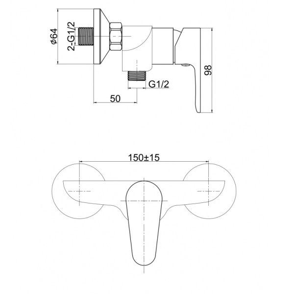 Смеситель для душа Cersanit CERSANIA 63032 Смеситель для душа Cersanit CERSANIA 63032