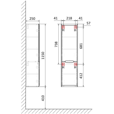 Пенал Jorno Moduo Slim 115 Mod.04.115/P/W