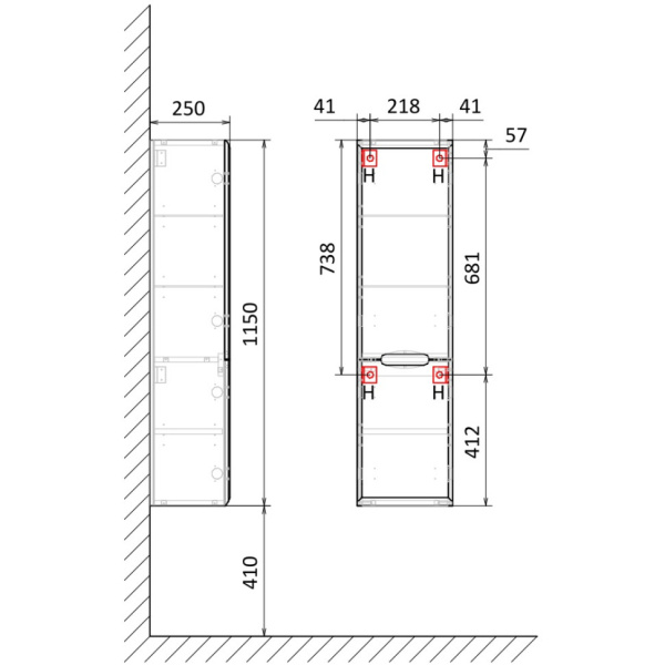Пенал Jorno Moduo Slim 115 Mod.04.115/P/W