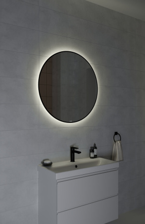 Зеркало Cersanit ECLIPSE smart 80x80 в черной рамке 64147