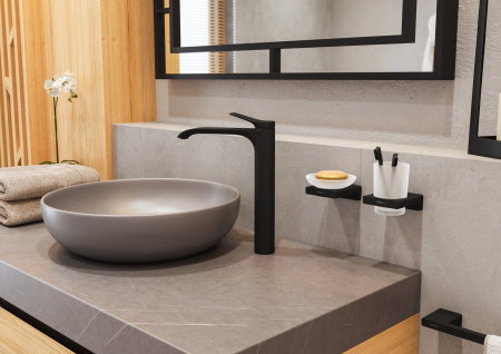 Смеситель для раковины без донного клапана Hansgrohe Vivenis 75042670 черный матовый