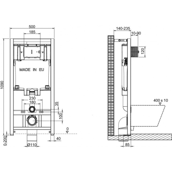 Инсталляция с подвесным унитазом Jacob Delafon Jacob Delafon Patio  E21734RU-00