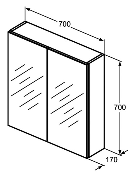 Зеркало-шкаф Ideal Standard Mirror&Light 70 см T3439AL