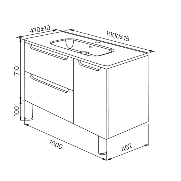 Тумба с раковиной Iddis  Edifice белая,  100 см (EDI10WFi95K)
