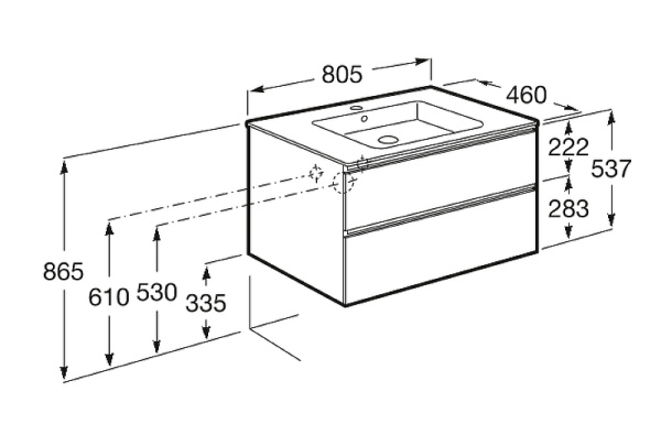 Тумба под раковину Roca The Gap 80 857399806