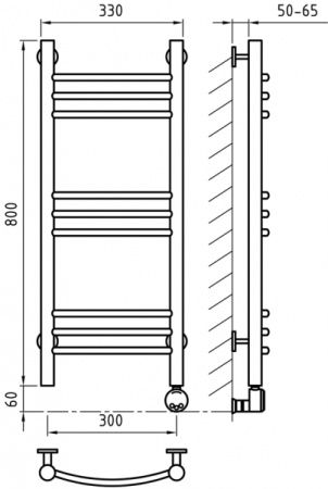 Полотенцесушитель ArtofSpace ARTICO WAAO300800Chrome