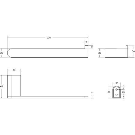 Полотенцедержатель CEZARES STYLUS-TH02-IN
