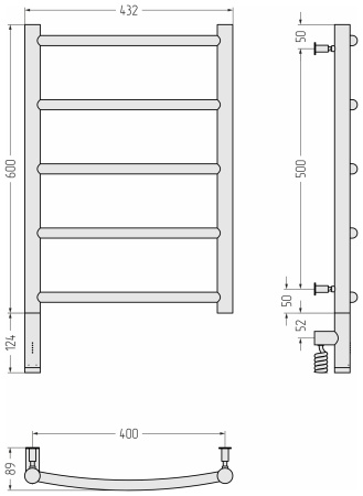 Полотенцесушитель электрический Сунержа Галант 3.0 (60х40) 020-5800-6040 левый
