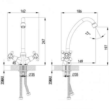 Смеситель для кухонной мойки Lemark Vista (LM7604C)