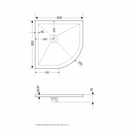 Душевой поддон (90х90) RGW ST/R-Tr 16153099-11
