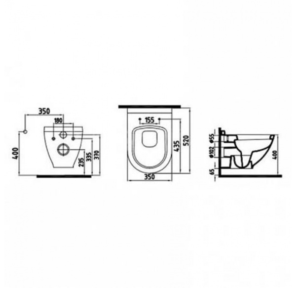 Унитаз подвесной безободковый  Bien Harmony HRKA052N5VP0B7000