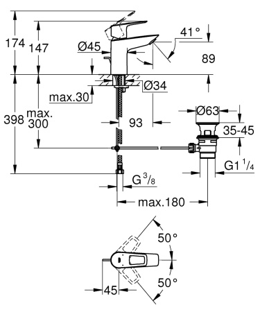Смеситель для раковины Grohe BauLoop New 23335 001 (23335001)