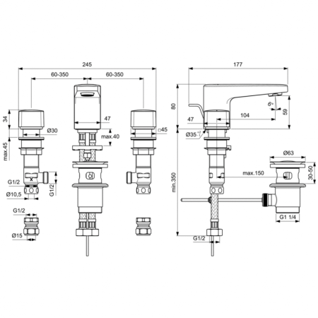 Смеситель для раковины Ideal Standard CERAPLAN BD243AA
