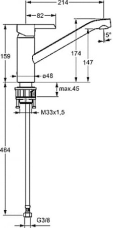 Смеситель для кухни HANSA Pinto 45082203