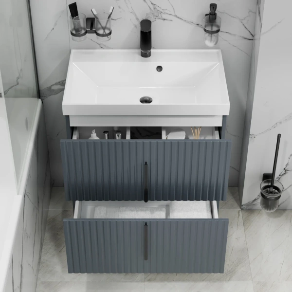 Тумба под раковину Санта Юпитер 700543 графит матовый,  без раковины