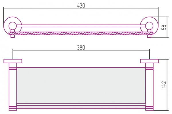 Полка стеклянная с ограничителем Сунержа Каньон (L 400) 00-3004-0400 Полка стеклянная с ограничителем Сунержа Каньон (L 400) 00-3004-0400