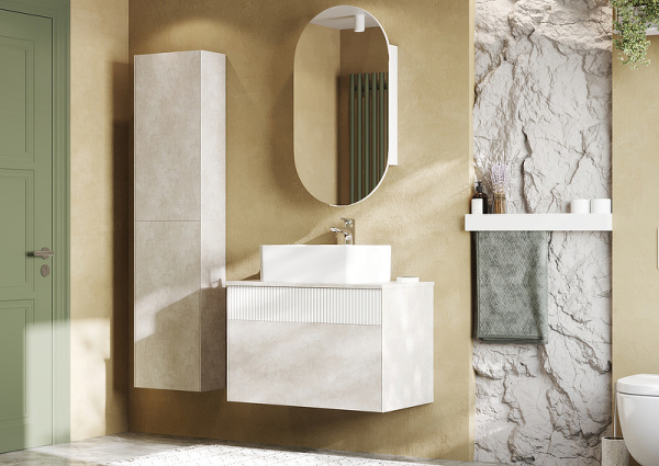 Тумба с раковиной Aquaton Марбл 80 слэйт 1A2762K0MH4C0