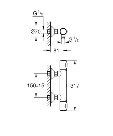 Термостат для душа Grohe Grohtherm 500 83083 095 (83083095)