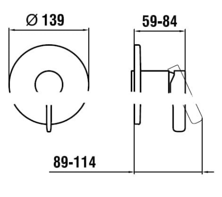 Встраиваемый смеситель для душа Laufen Curve Pro 3.3165.6.004.000.1
