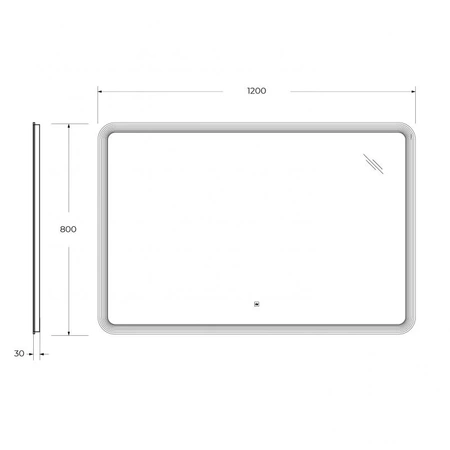 Зеркало (120х80) Cezares CZR-SPC-DUET-1200-800-LED-TCH