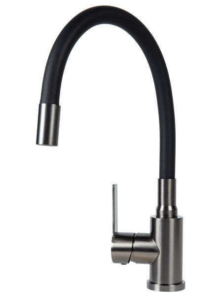 Смеситель для кухни однорычажный с гибким изливом Agger Easy A3100555 оружейная сталь матовая