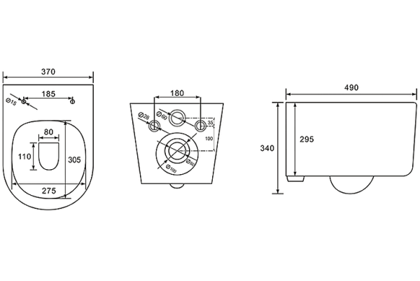 Комплект унитаза с инсталляцией  SET AQUATEK МИЯ
