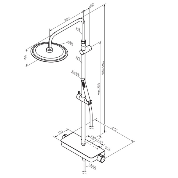 Душевая система Damixa Scandinavian Pure 936750300 Душевая система Damixa Scandinavian Pure 936750300