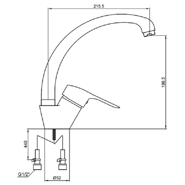 Смеситель для кухонной мойки  KAISER City (21644)