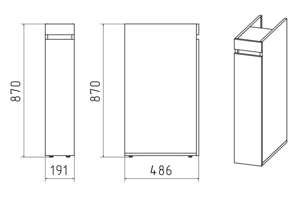 Тумба под стиральную машину Misty Амур 19 Э-Аму01019-01Пр